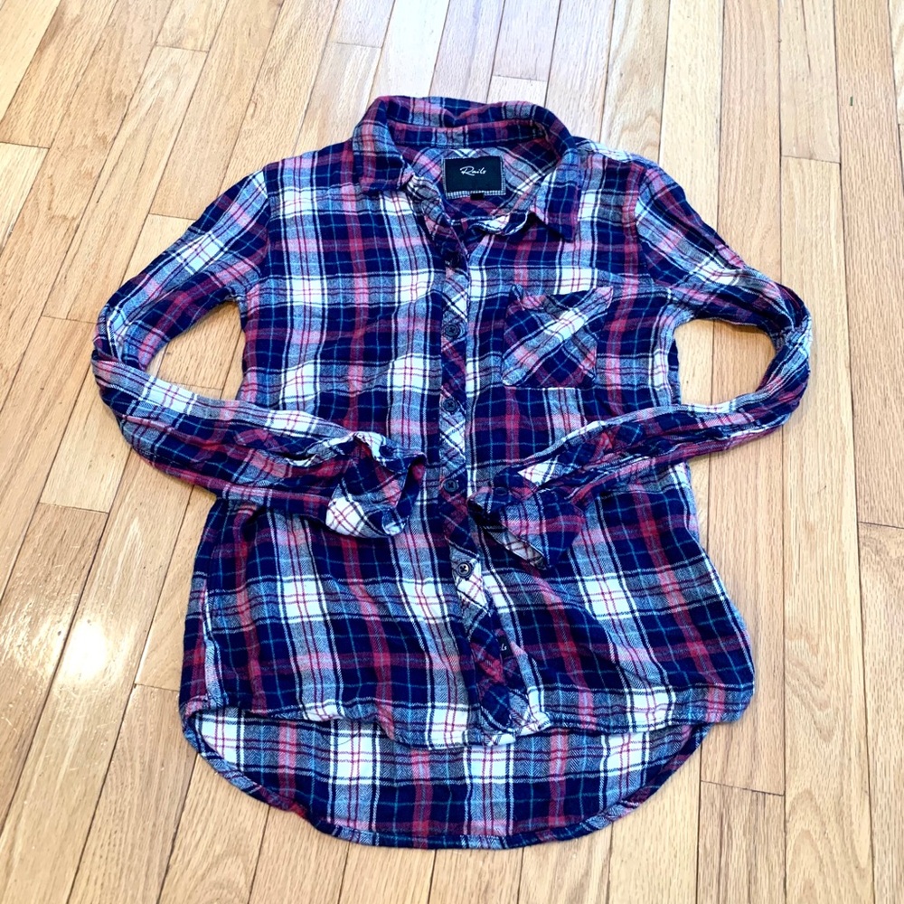 Rails Long Sleeve Plaid Button Down Size Xs - image 1